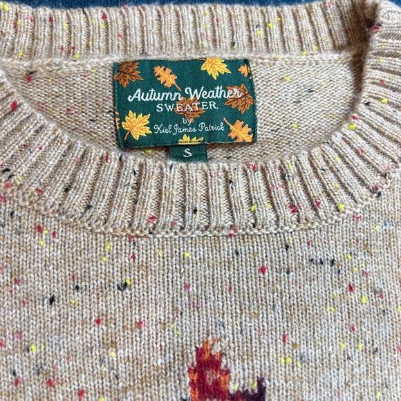 KIEL JAMES PATRICK Woodstock Maple Leaf Donegal Sweater Sz S - Picture 8 of 15